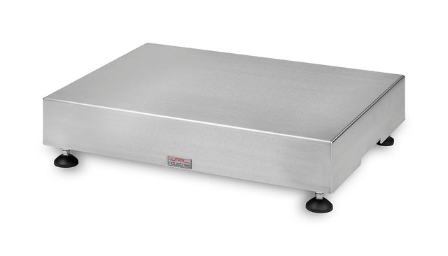 WPL BPS stainless steel platform scale with brushed top plate and four adjustable feet