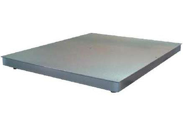 Square stainless steel floor scale platform, 1500×1500 mm, with smooth AISI 304 top plate